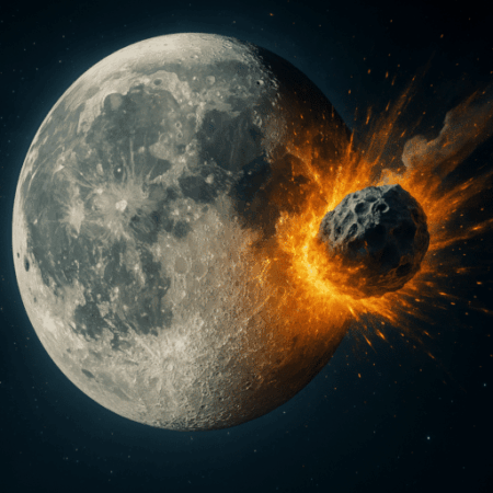 Предсказаны последствия столкновения гигантского астероида с Луной