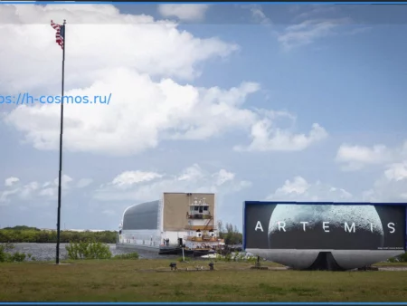Прибытие центрального блока Artemis III в Космический центр Кеннеди