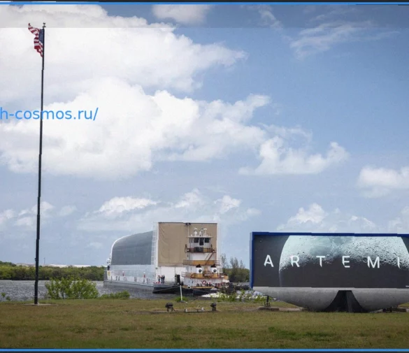 Прибытие центрального блока Artemis III в Космический центр Кеннеди