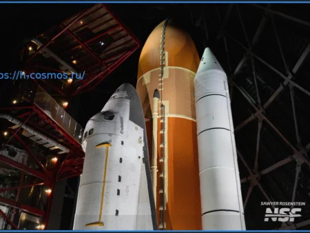 Space Shuttle Endeavour displayed vertically in new exhibit at California Science Center